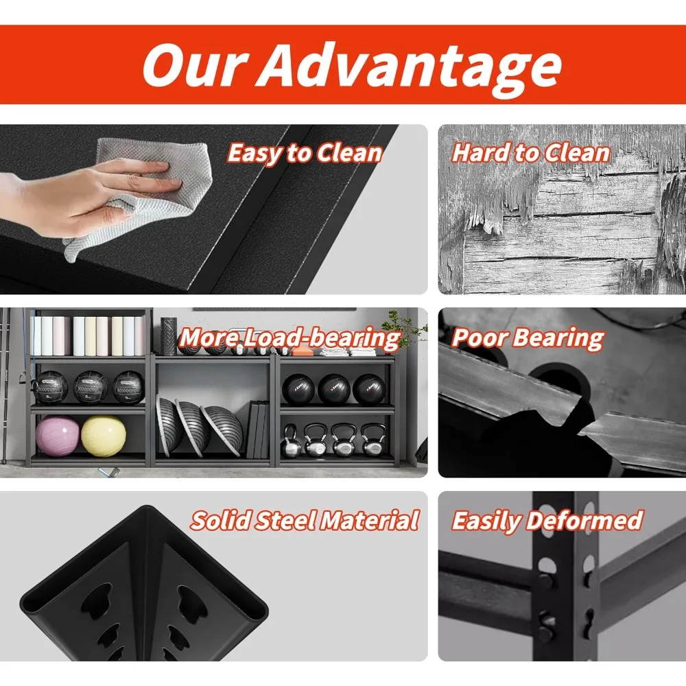 Heavy Duty 5-Tier Adjustable Metal Shelving Unit - 3000LBS Capacity Industrial Storage Rack for Maximum Organization