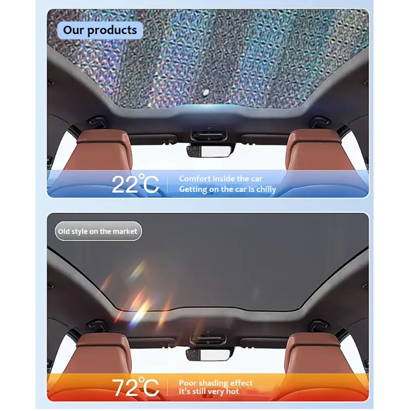 For Mercedes Benz E-Class w213 16-23, Panoramic Roof Sunshade Blocks Sunlight, Anti-UV Heat Shield, Keeps Cabin Cool,Direct Fit.