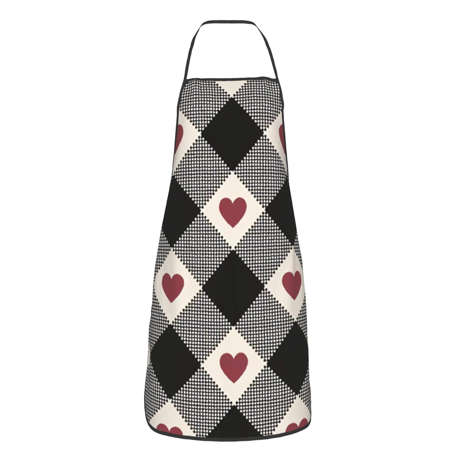 Green Check Plaid Polyester locking hem Apron Home Cooking Baking Kitchen Check Plaid Apron Fashions Blue Check Plaid