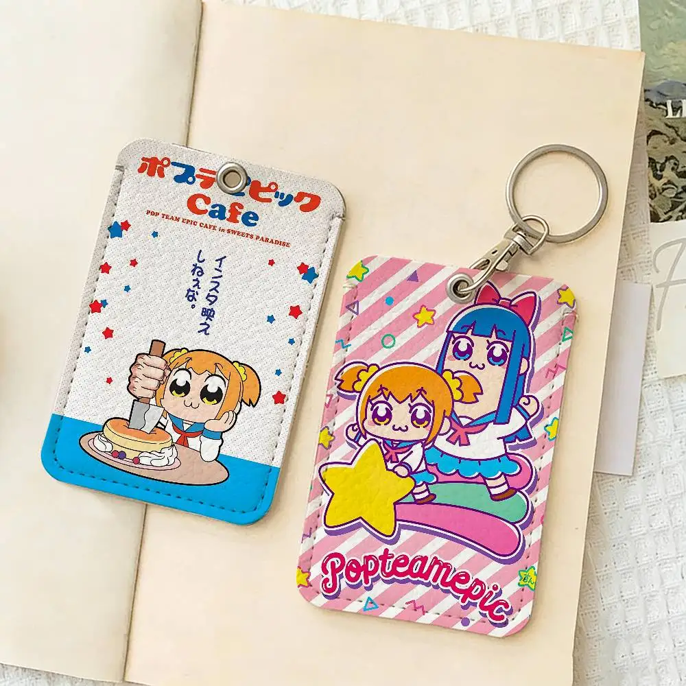 Anime P-POP TEAM EPI PU Soft Leather Rectangular Key Card Holder Induction Elevator Protection Cover Youth Faion Accory