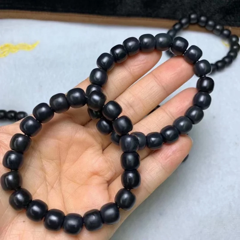 

Hetian 9/10mm Dark Jade Bracelet Warm and Delicate Single Circle Beads Wholesale