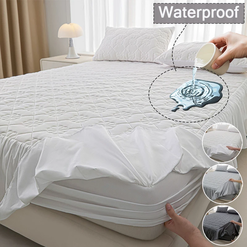 

Наматрасник с хлопковыми клипсами, водонепроницаемая простыня, покрывало на резинке, защитные накладки на матрас для односпальных/двуспальных/королевских кроватей
