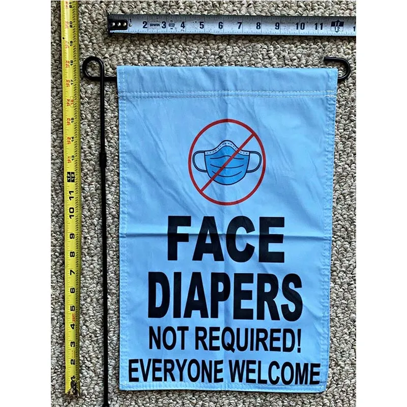 Donald Trump Garden Flags FREE SHIPPING Face Diapers Not Required Flag Biden Sucks USA Sign 12x18