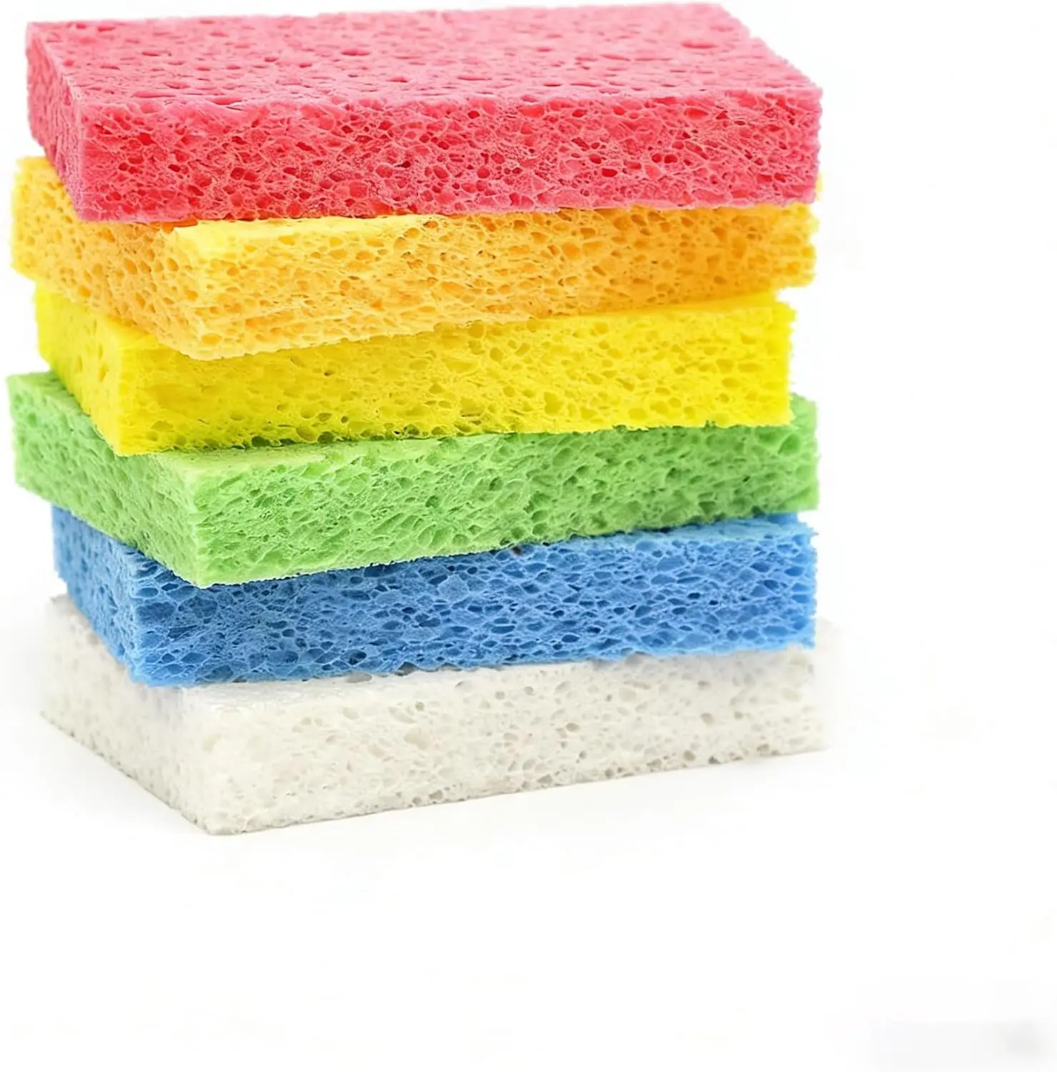 

Eco Cellulose Sponges, Heavy Duty Kitchen Scrub, No Scratch, 6 Pack