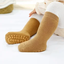 Thicken Autumn Winter Baby Boys Girls Socks Rubber Slip-resistant Floor Socks Infant Kids Knee High Socks Baby Warm Home Shoes