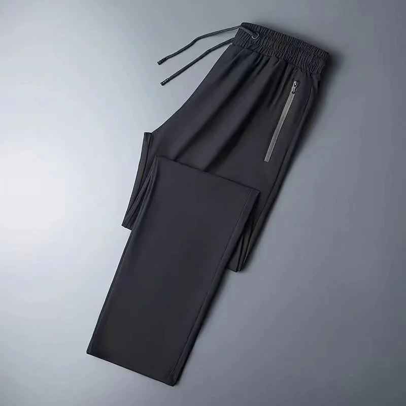 

Ice Silk Pants Women's Summer Breathable Trendy Loose Thin Long Trousers Comfortable Natural Waist Harlan Style Polyester Fiber