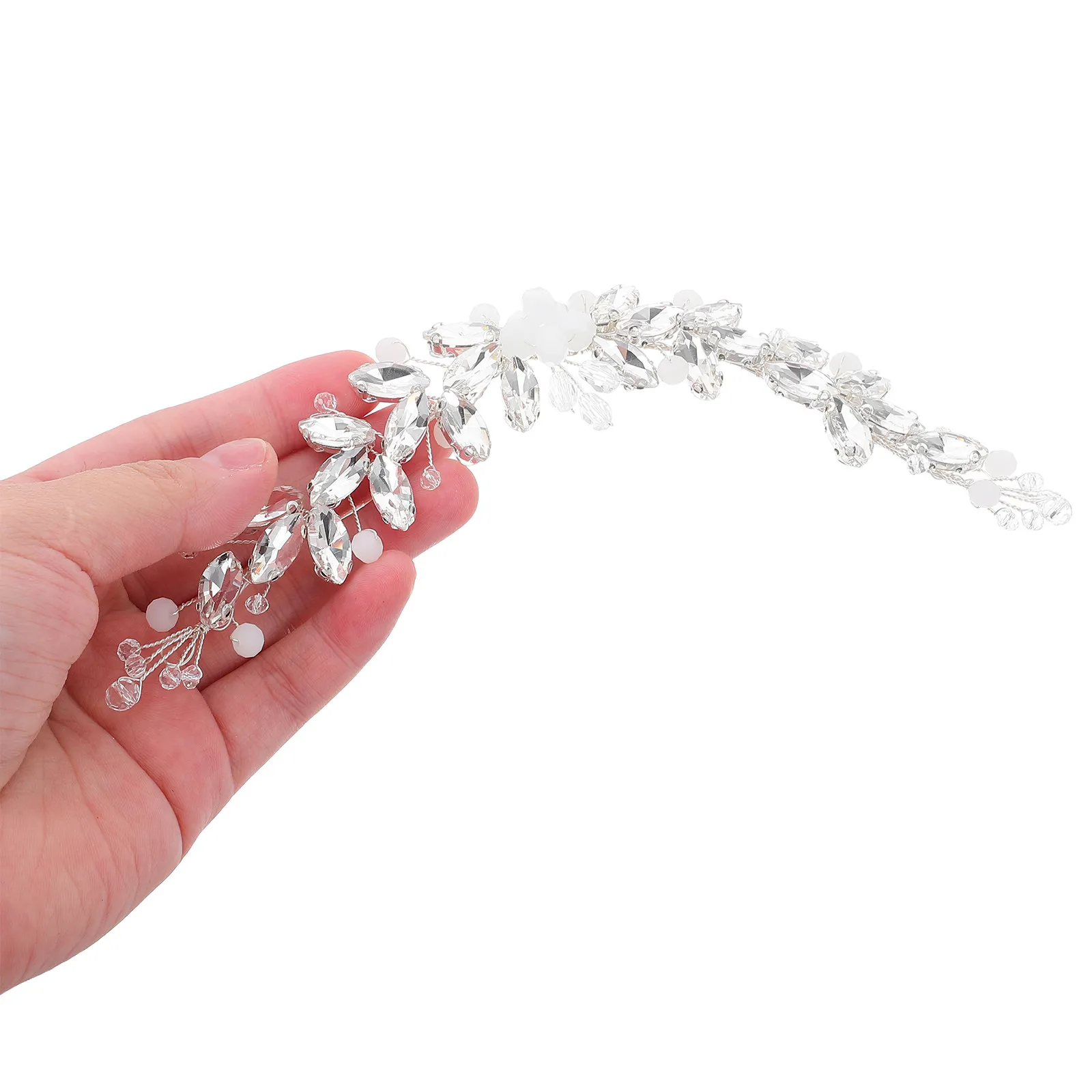 

Crystal Bridal Headband Silver Floral Hair Vine Elegant Rhinestone Wedding Hairpiece Vintage Sparkly Updo Hair Accessories