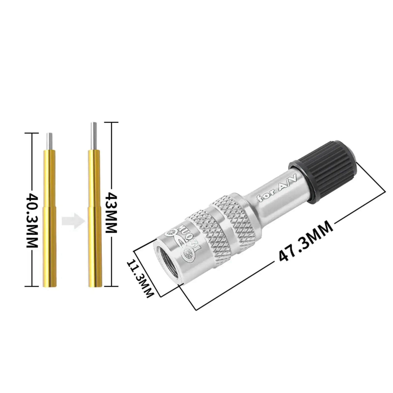 

Aluminum Air Fork Schrader Valve Adapter Ergonomic Anti-slip for Bicycle Parts MTB Downhill Upgrade