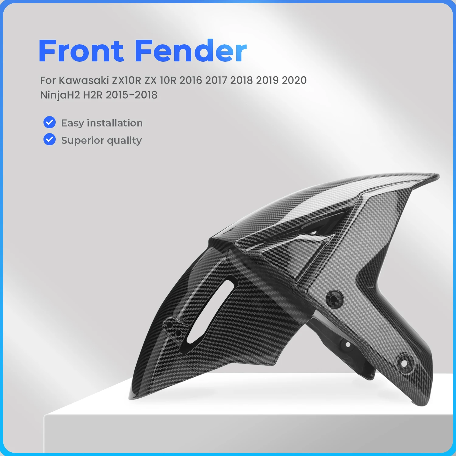 

Motorcycle Front Fender Mudguard Mud Guard ABS Carbon For Kawasaki ZX10R ZX 10R 2016 2017 2018 2019 2020 NinjaH2 H2R 2015-2018