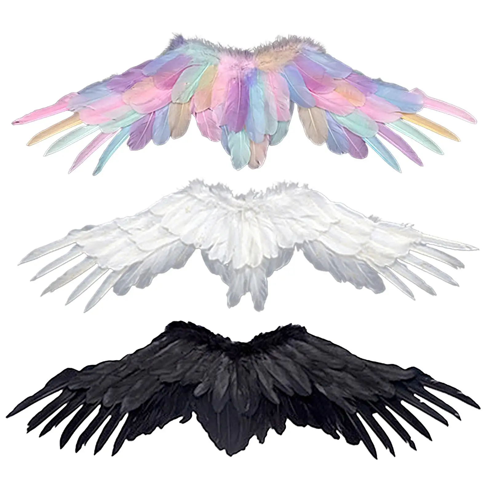 Accessoires de fête aile d'ange en plumes, robe fantaisie de mariage, décoration d'anniversaire, accessoires de Cosplay, aménagement de scène de spectacle pour enfants en bas âge