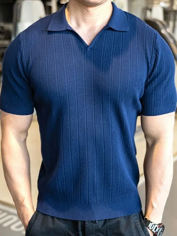 New American Retro Fitn ort Sve  irt Men's Spring Summer Trendy Loose  Color Men's Paul irt Casual Knitwear