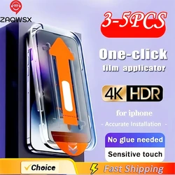 3-5Pcs Dust Free Kit Privacy Anti-Spy HD Clear 9H Tempered Glass For iPhone 15 14 Plus 13 12 11 XS Pro Max X XR Screen Protector