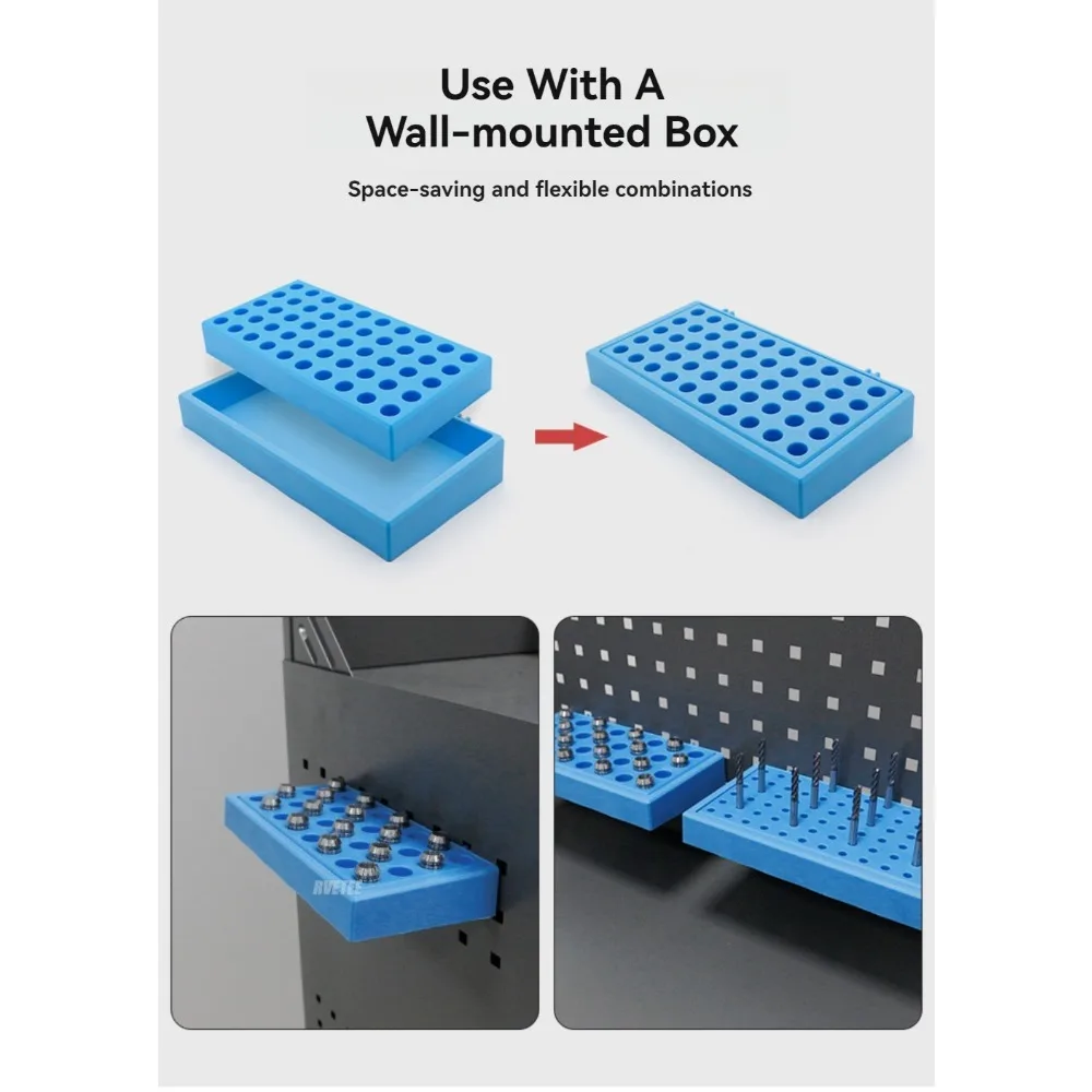 Werkzeugaufbewahrungsbox für effiziente Organisation, Multi-Loch-Designs, Bohrerhalter für Werkstätten und Heimwerker – Detail 2