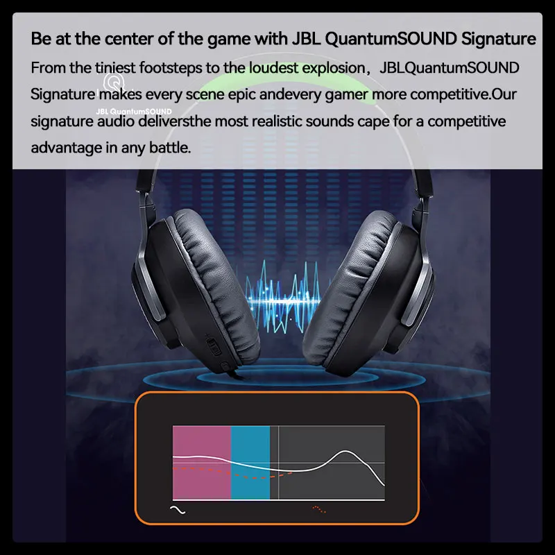 Cuffie da gioco cablate JBL Quantum 100% P/100X originali al 100 cuffie da 40mm compatibili con auricolari Sonic Windows
