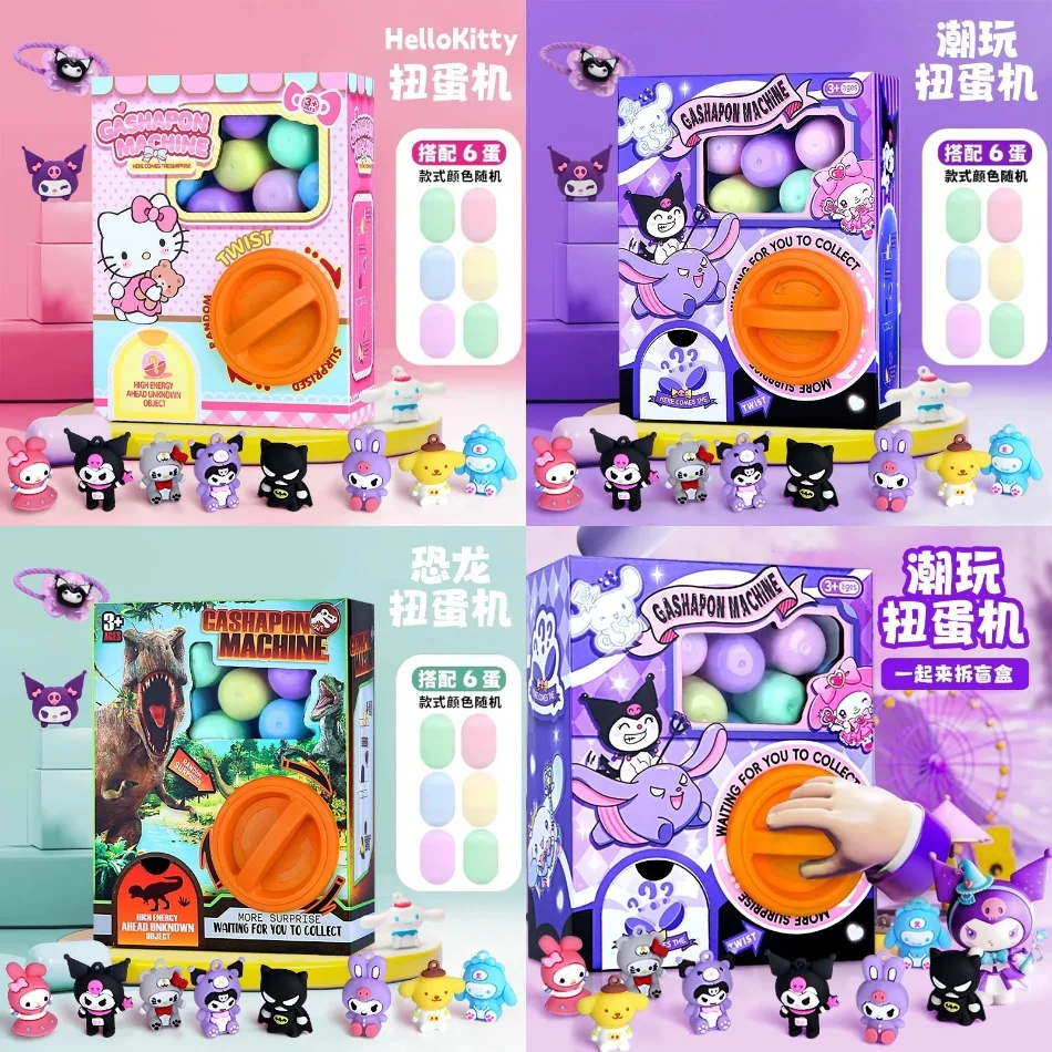 

Sanrio Hello kitty Kuromi Twisting Egg Machine Fun Capsule Lottery Decompression Toy Twisting Egg Action Figure Christmas Gifts