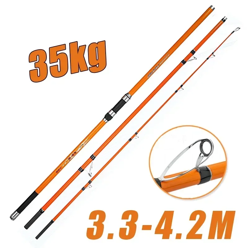 

3.3M 3.6M 3.9M 4.2M 3 Sections 35kg CARP Long Lure Rod Surf Spinning Fishing Rod Hard SK Carbon Fiber Distance Throwing Rod