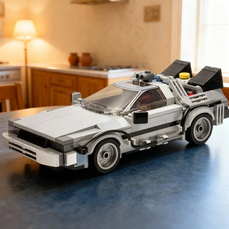 

Набор строительных блоков MOC DeLorean Time Machine City Champions, 408 деталей, для декора полок, книжных шкафов, дома, подарок