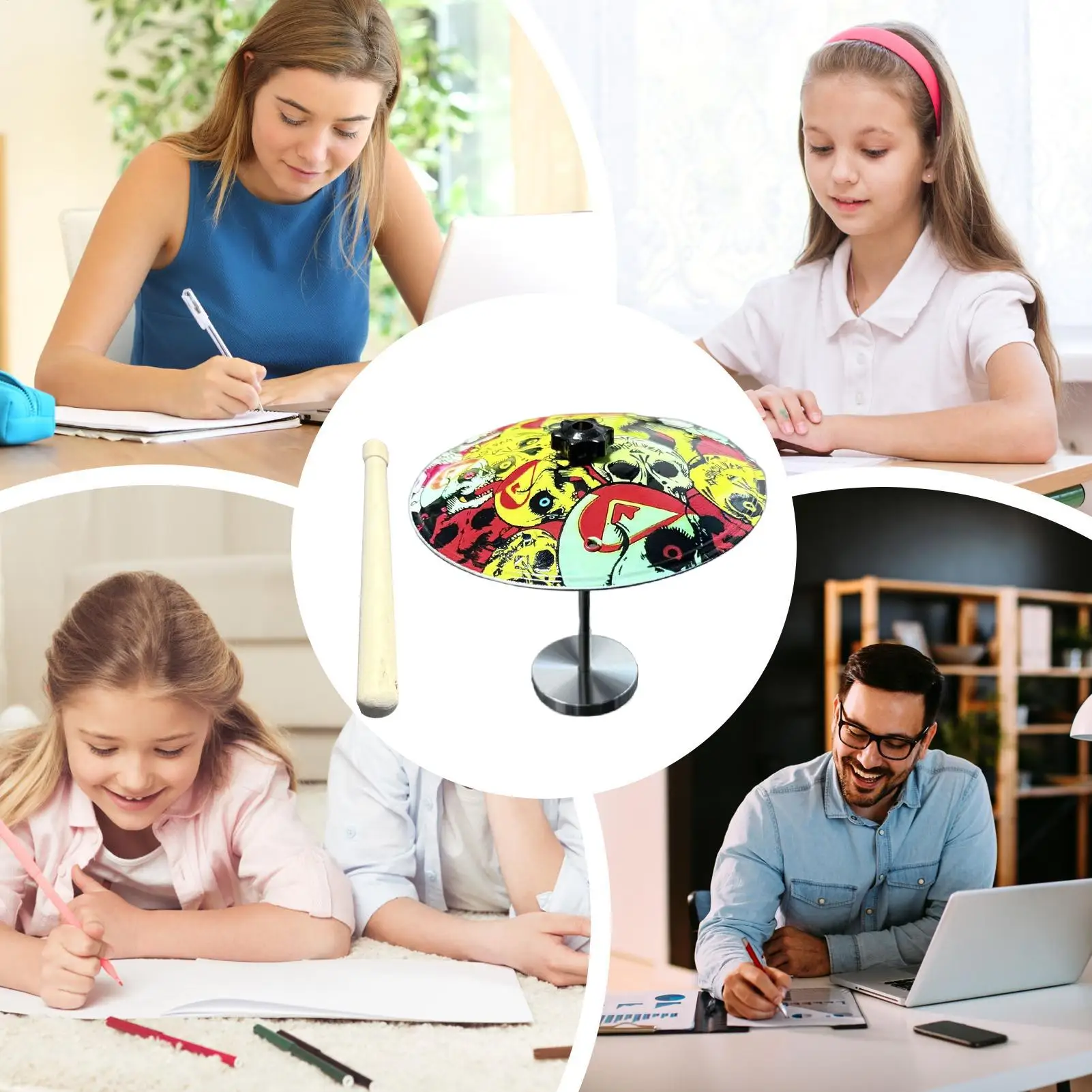 

Mini Drum Funny Relaxing Gadget Fidget Percussion Drum Miniature For Teens Adults Men Students Music Lovers Living Room Bedroom