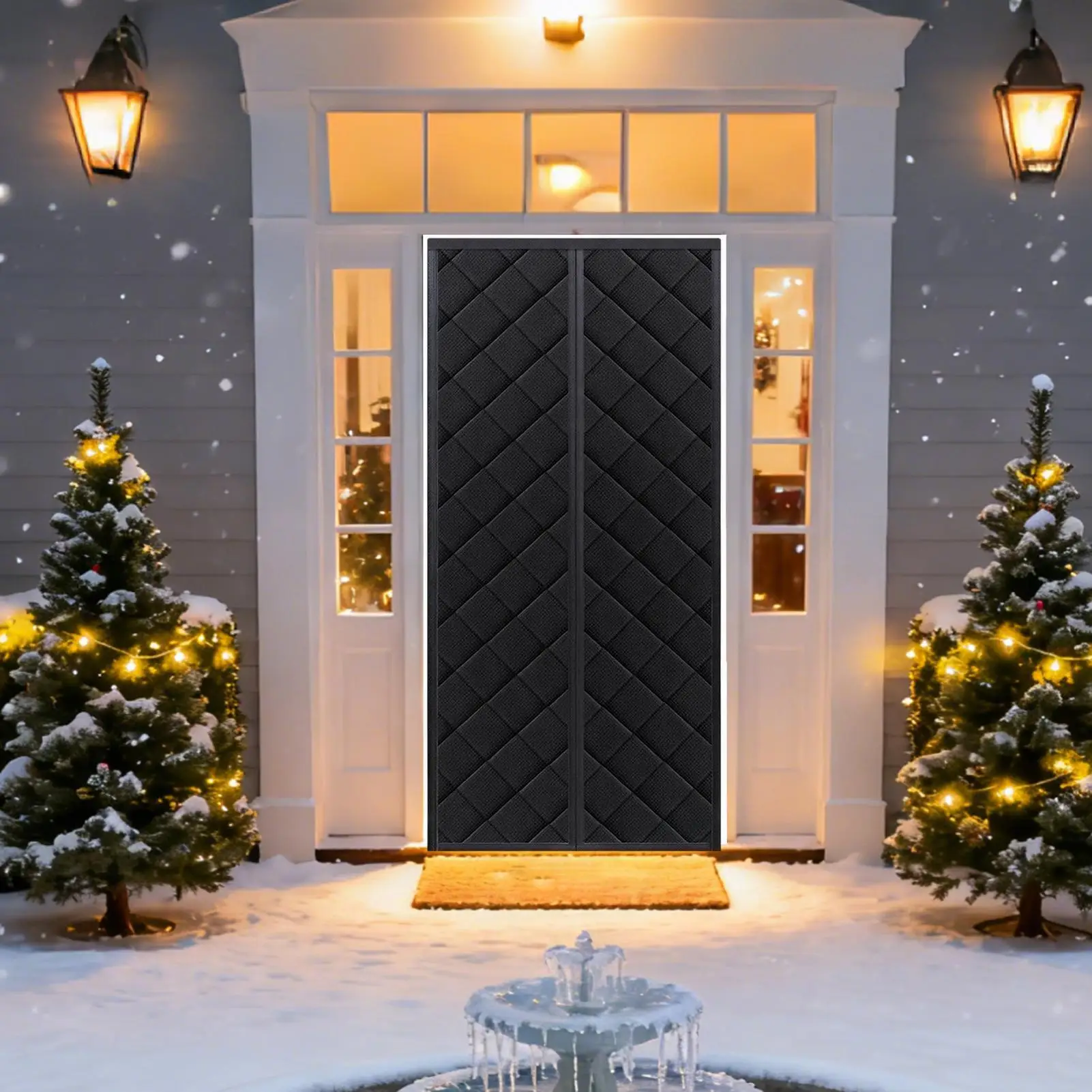 غطاء باب معزول مغناطيسي مقاوم للرياح ستائر باب معزولة حراريًا للمطابخ وغرف النوم وغرفة نوم الحضانة #4