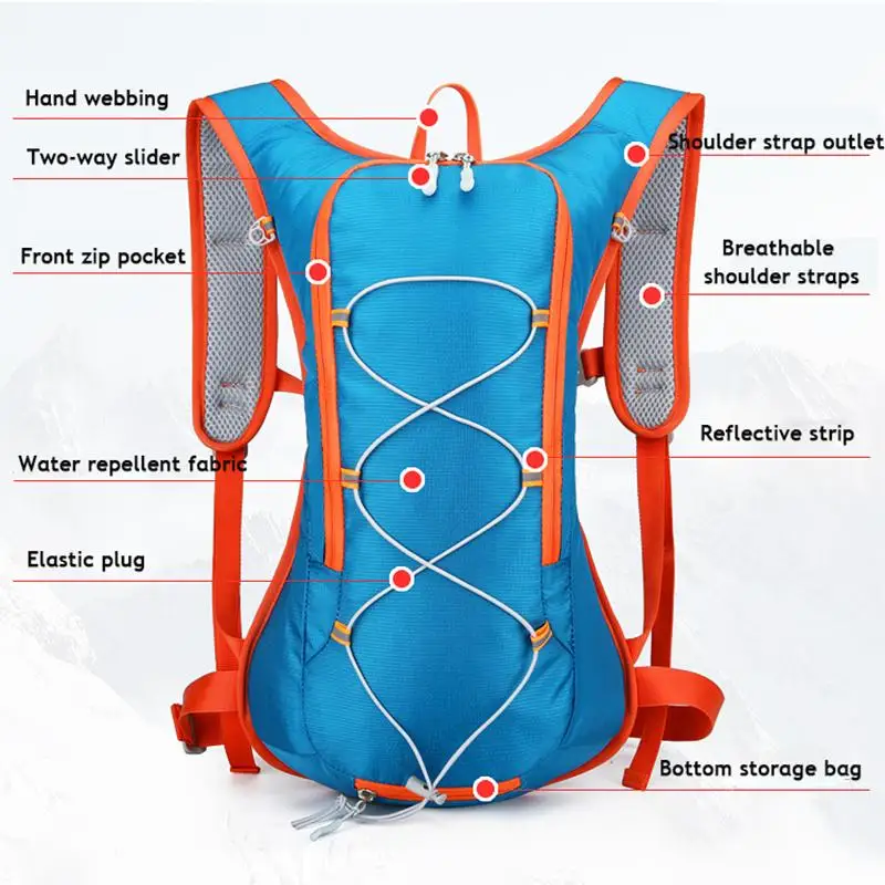 Neuer 12l Outdoor Sport Fahrrad Radfahren Laufen Wandern Trink wasser beutel Aufbewahrung shelm Pack wasserdichter ultraleichter Blasen rucksack