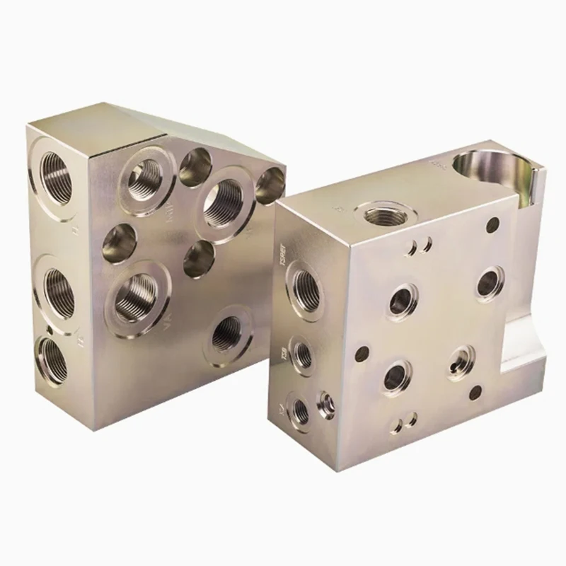 Изготовленный на заказ блок гидравлического клапана высокого давления из оцинкованной стали с ЧПУ