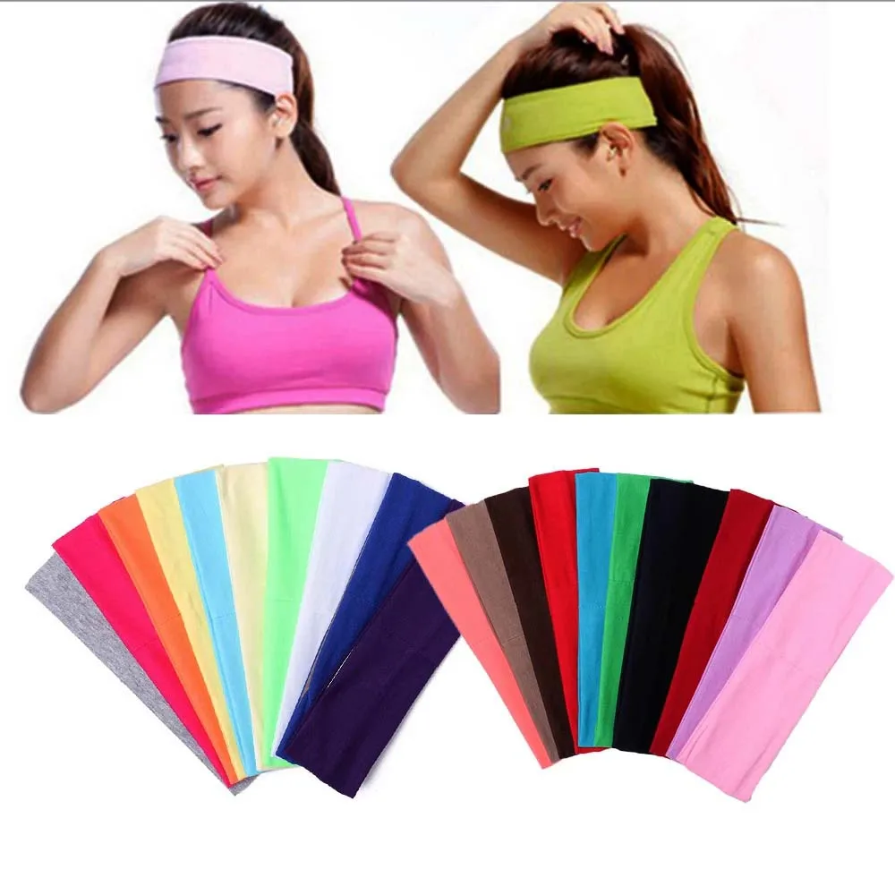 Doce cor tênis lenço esportes correndo turbante elástico yoga bandana faixas de cabelo sweatband