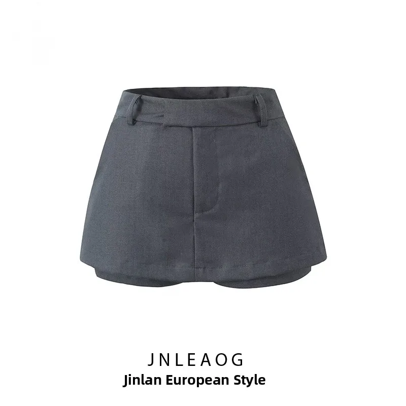 Spring New Arrival JNLEAOG Women\'s Fashion Casual Versatile  Two-Piece Suit Skirt Street Style High Waist A-Line Skirt