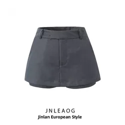 Spring New Arrival JNLEAOG Women's Fashion Casual Versatile Two-Piece Suit Skirt Street Style High Waist A-Line Skirt