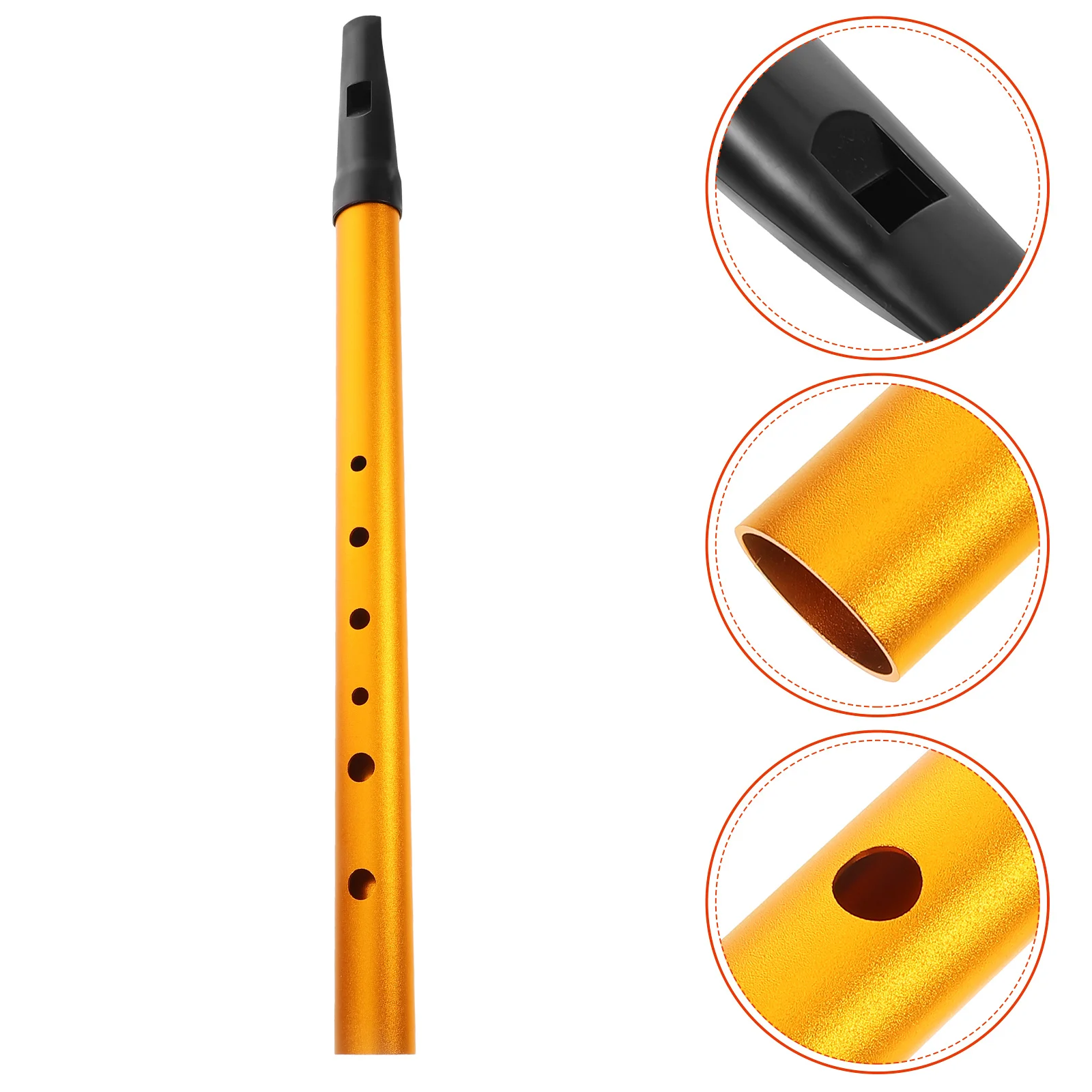 

6-Hole Key of Whistle Irish Vertical Flute for New Players Portable Aluminum Alloy Design Great for Practice and