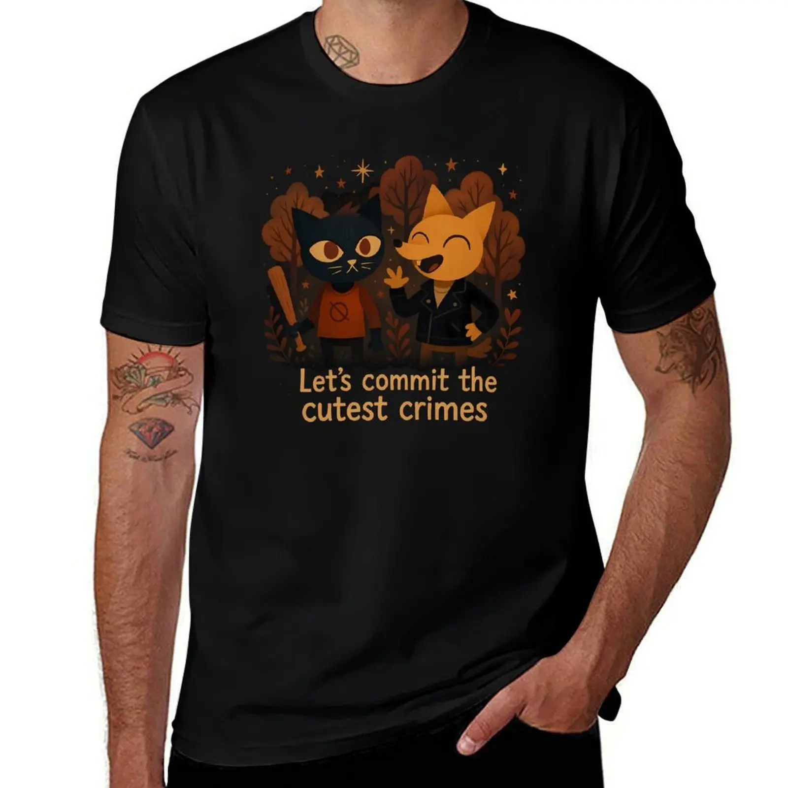 Let's commit the cutest crimes T-Shirt Work Short Sleeve Cotton Top