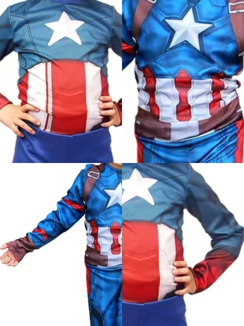 2025 نمط جديد للأطفال C A P Tain America تأثيري مجموعة إرسال قناع بذلة خارقة هالوين كرنفال زي حفلة #3