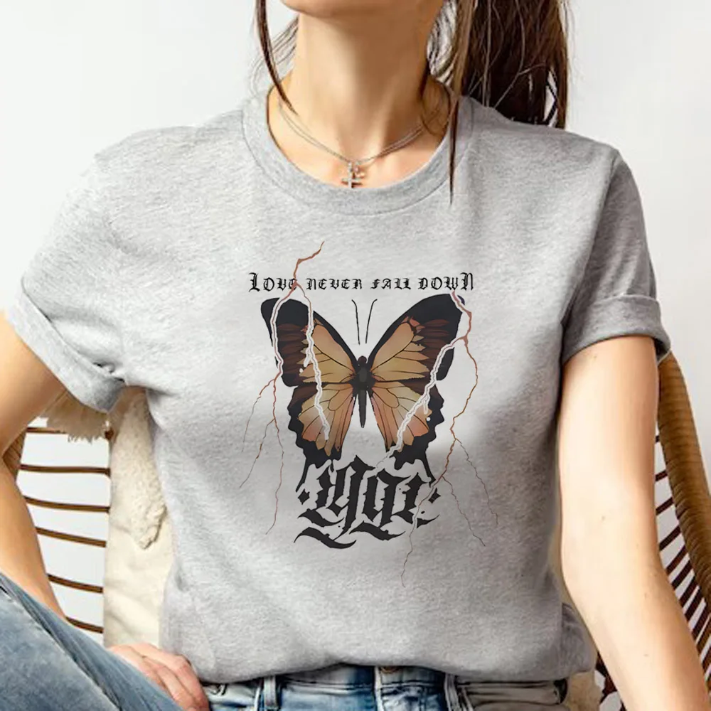 Y2k Butterfly Tee women Y2K t shirt girl designer anime clothing