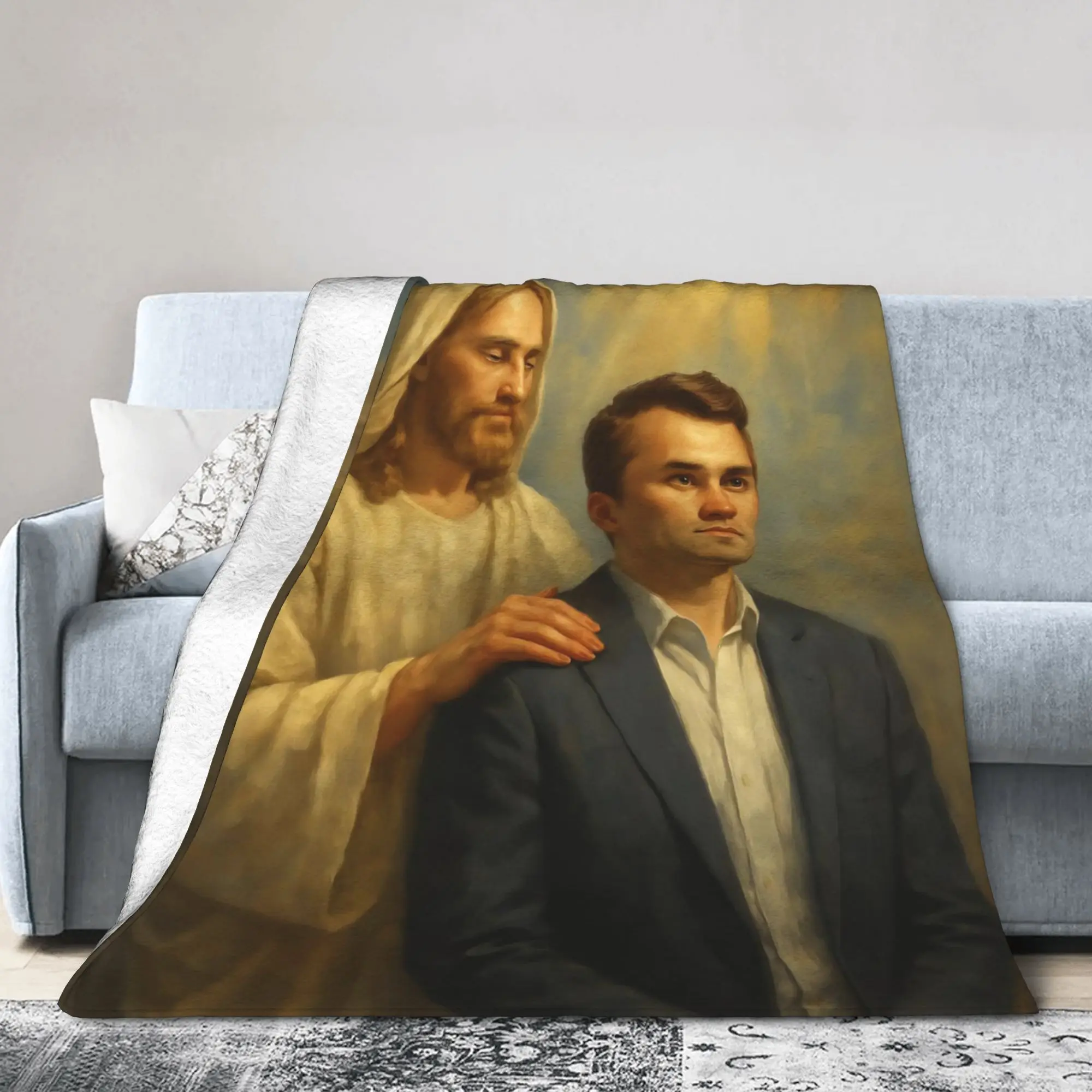 Charlie Kirk Angelic Blanket Fleece Summer Air Conditioning  Portable Ultra-Soft Throw Blanket for Sofa Couch Rug Piece