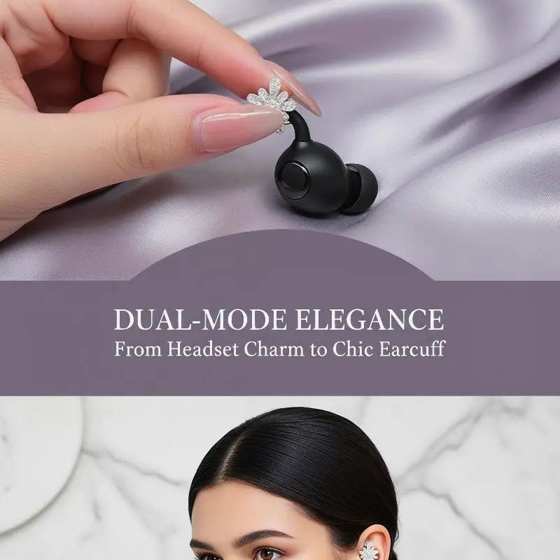 Crystal Earbud Clip Detachable Shiny Rhinestone Ear Decor Jewelry 1 Pcs Perfect Accessory for Home Party Gathering