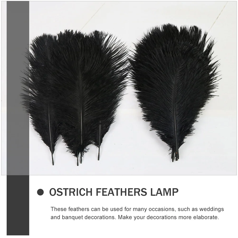 20Pcs Natural Ostrich Black Plumes for Home Wedding Party Decoration DIY Crafts Ostrich Plumes Tail