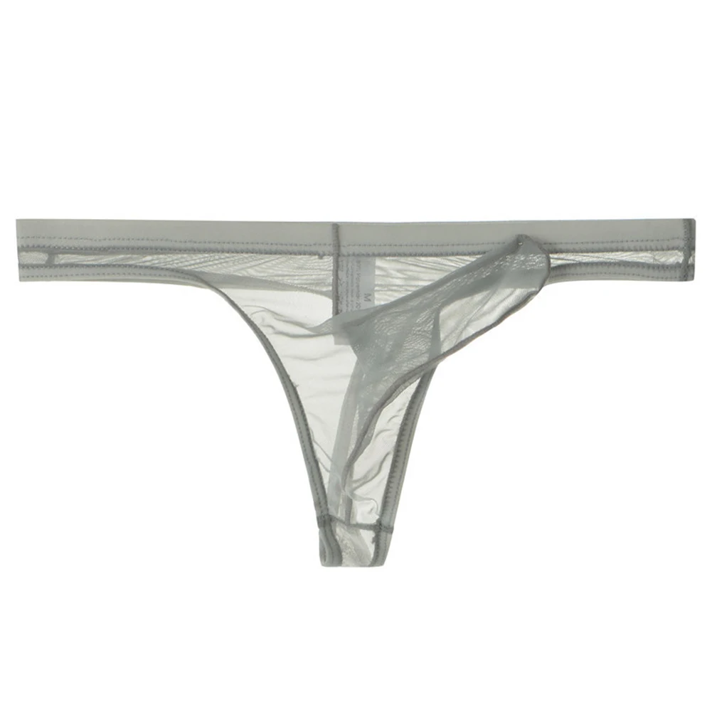 Homens Ver Através G-corda Ultra Fina Malha Underpant Homem Transparente Cueca Elefante Nariz Calcinha Baixa Ascensão T-back Thongs Erótico