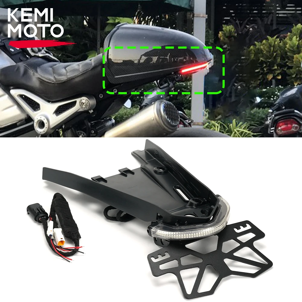 

Motorcycle License Plate Holder Tail Mount with LED Turn Signal Light For BMW R NINE T R9T NINET Scrambler Urban Pure Taillight