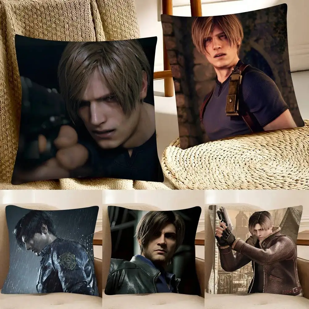 Leon Kennedy R-Resident E-Evil Pillow Case Fashion Square Pillowcase Bedroom Sofa Room Ins Decoration Leisure