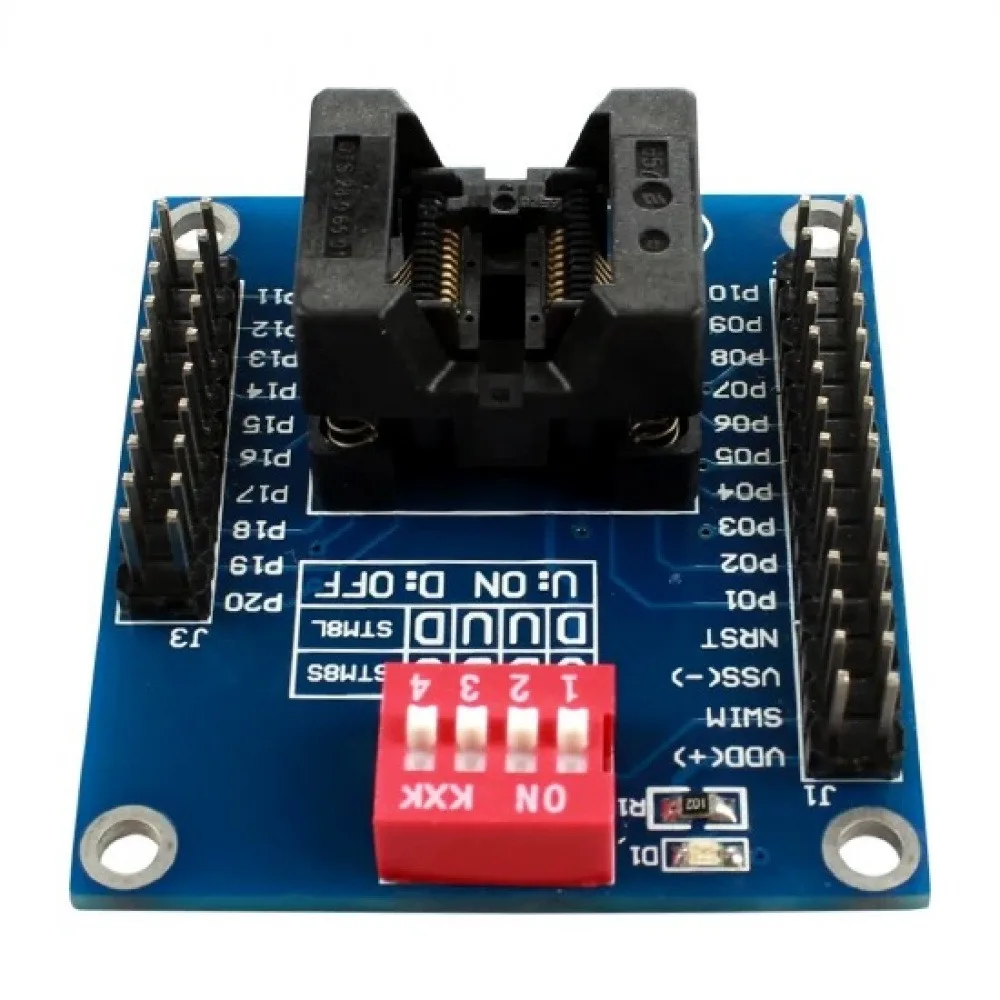 STM8S/STM8L TSSOP20 Burn Socket Test Socket Downloader Offline Programmer Programming Socket with Power Indicator Light