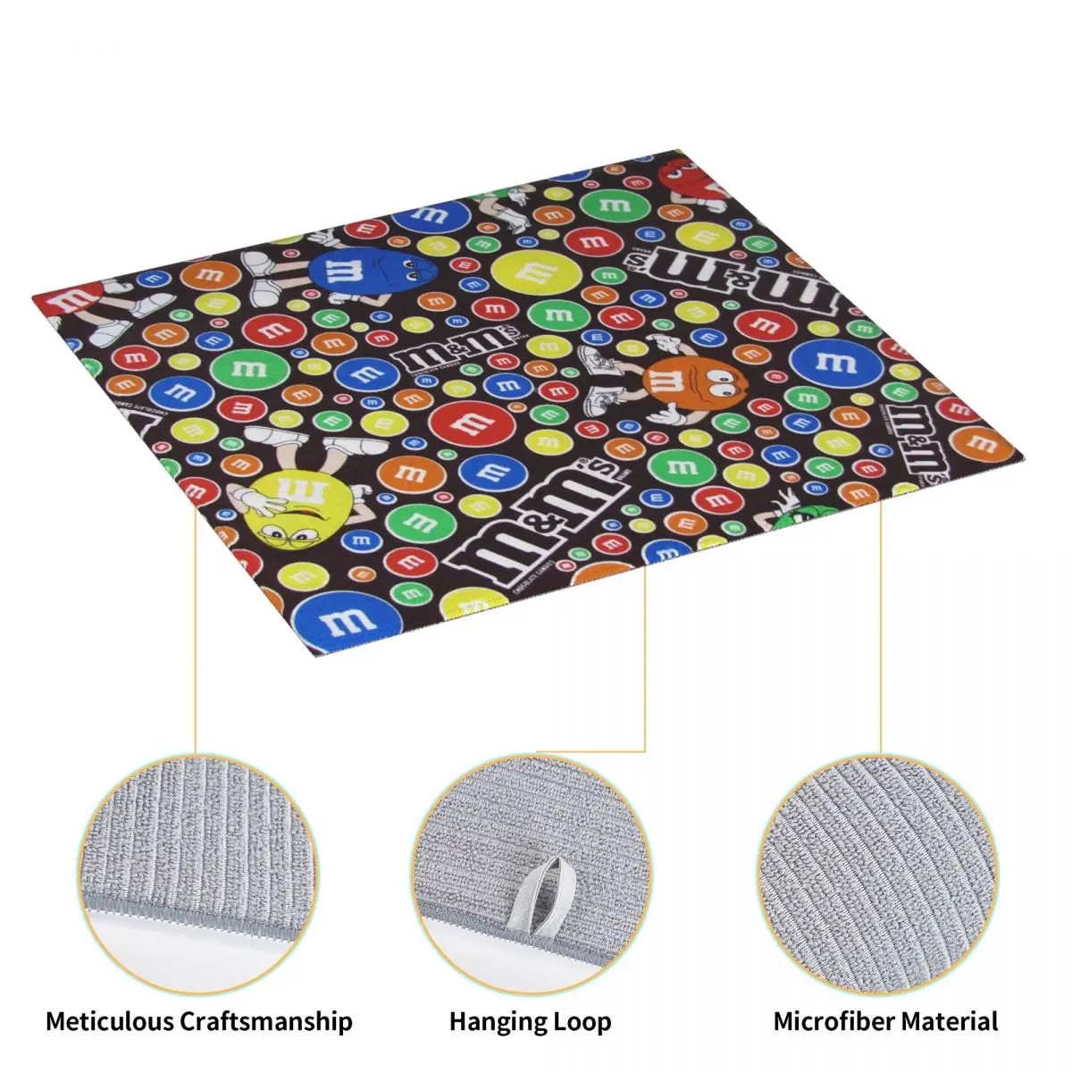 Custom Quick Dry Funny M&M\'s Chocolate Collage Dish Drying Pad Absorbent Microfiber Drainer Mats for Kitchen