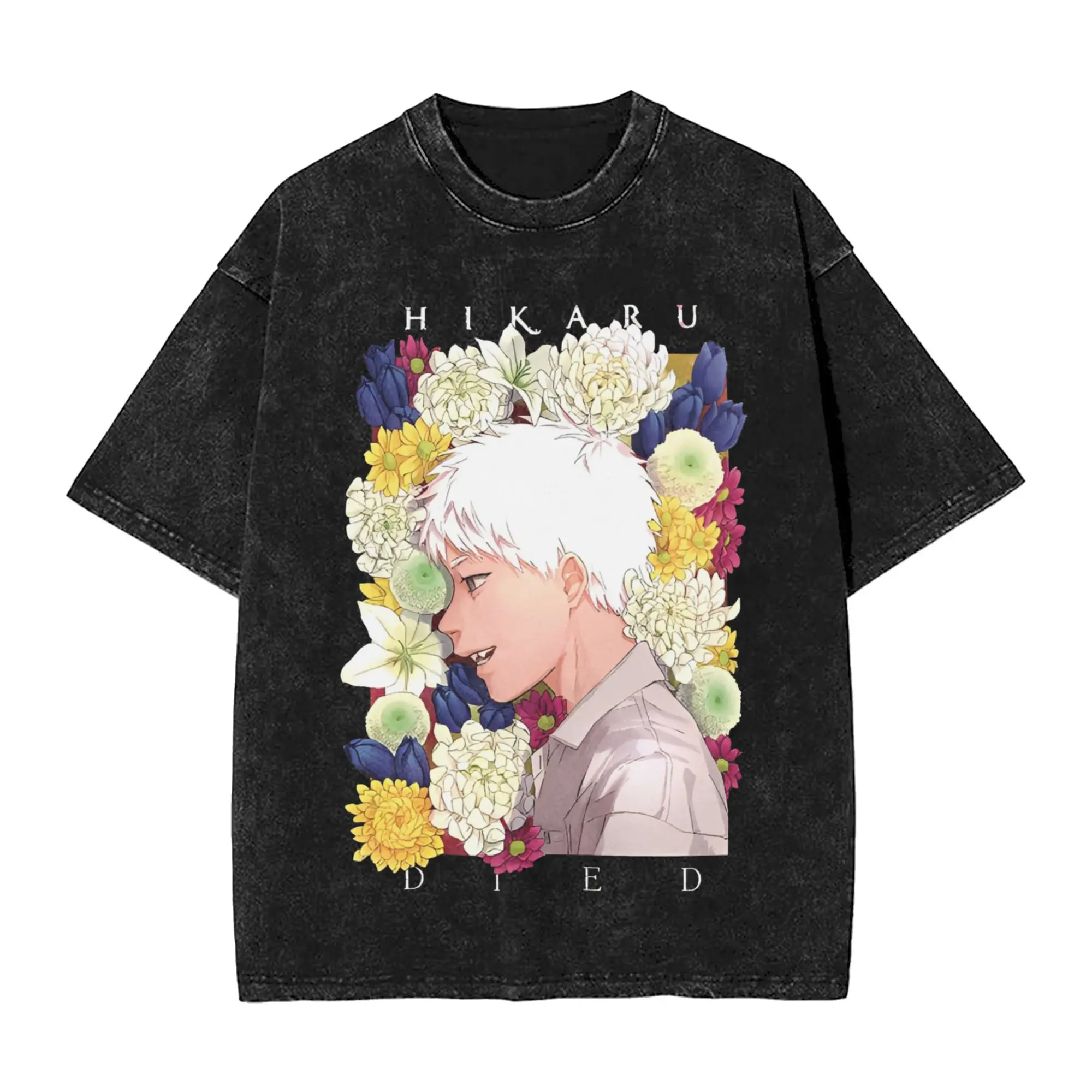 

Leisure The Summer Hikaru Died T-Shirts Men Round Collar 100% Washed T Shirt Short Sleeve Tee Shirt Graphic Printed Tops