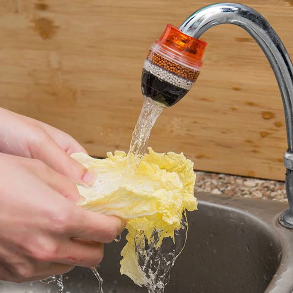 High-end Activated Carbon Faucet Filter Faucet Nozzle Water Filter Kitchen Tap 5 Layers Filter Purifier for Home Use (Blue)