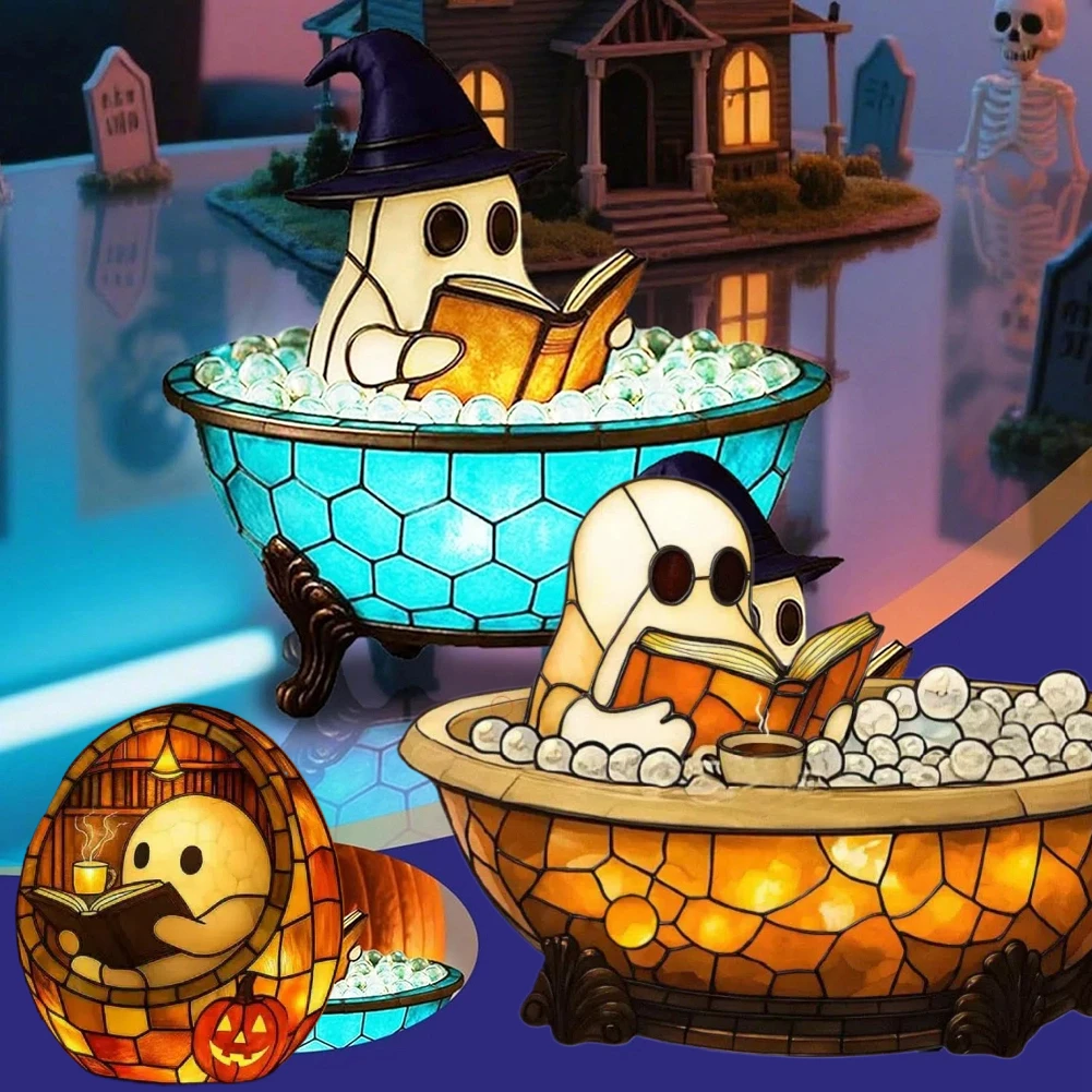 

Ghosts Lamp for Halloween Decor 3D Physical Party Ghosts Bubble Bath Lamp Present for Kids