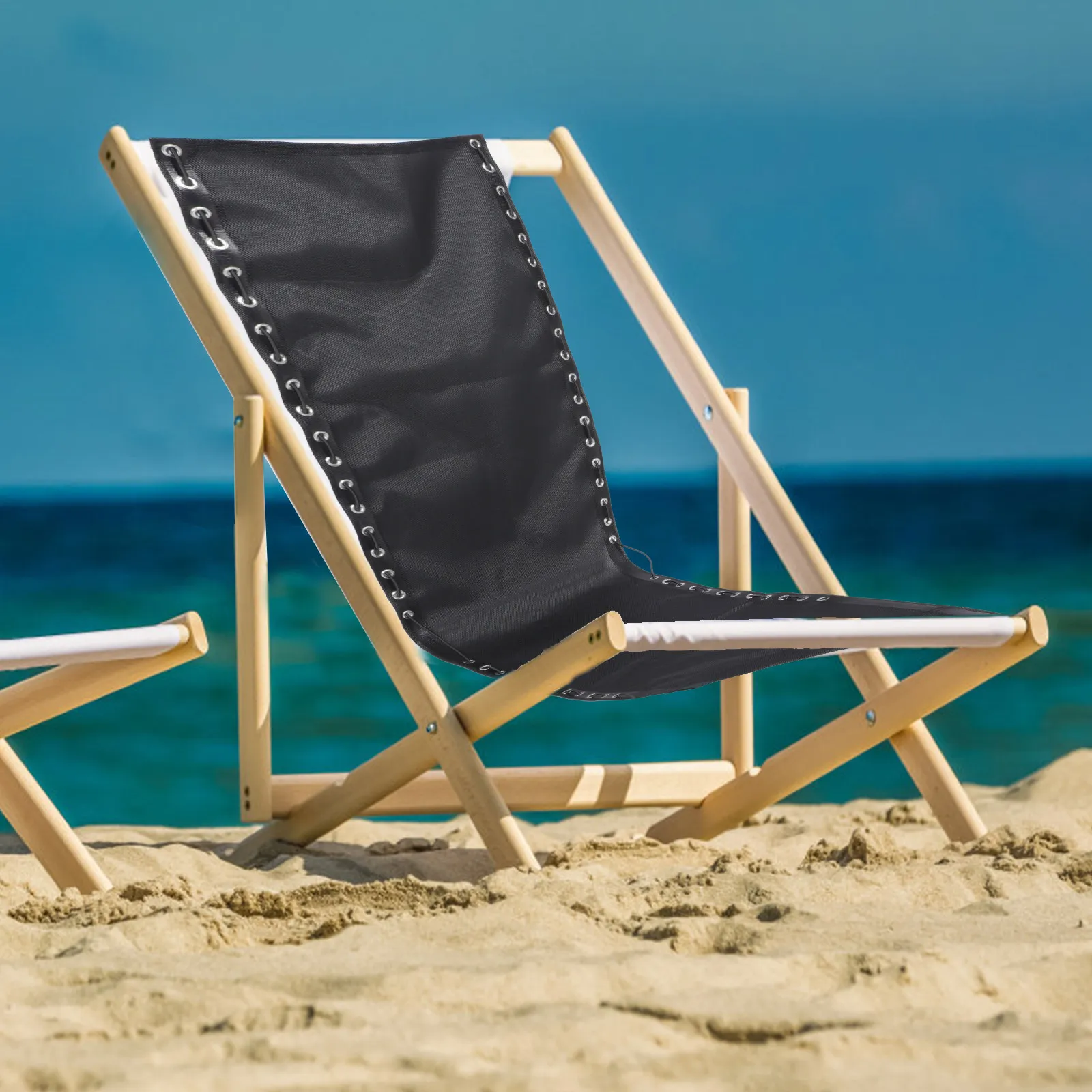 

Сменная ткань для ремонта шезлонгов и кресел 63x17 дюймов, черная, дышащая, для складных кресел-реклайнеров