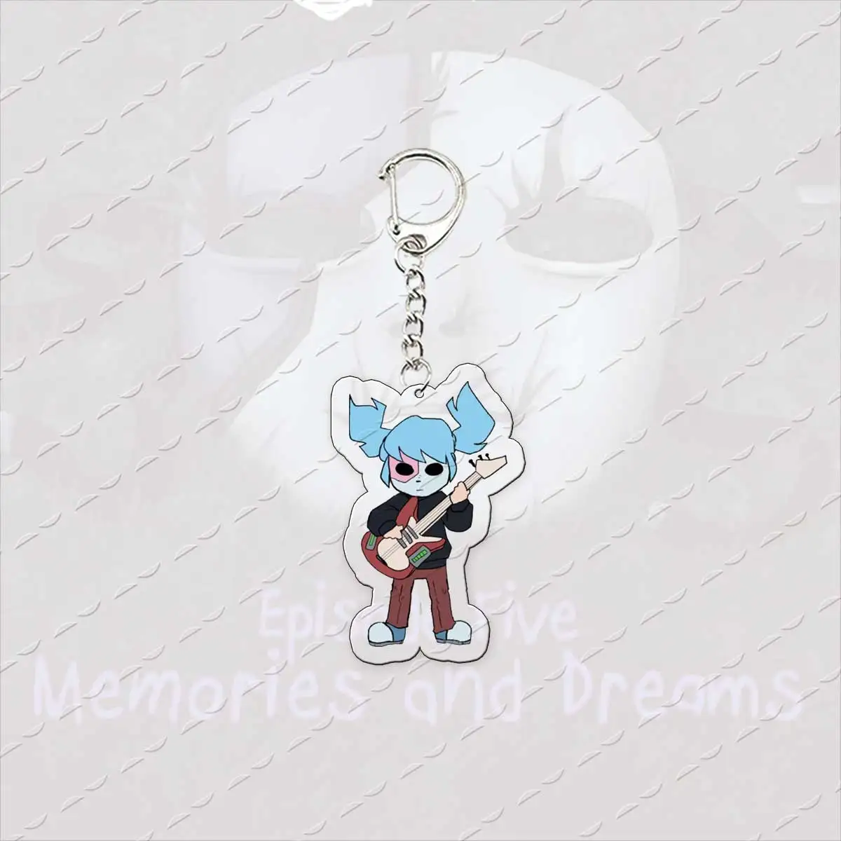 Cartoon Chibi Sally Face Keychains Jewelry Acrylic Sally Face Pendant KeyRing for Accessories Bag Charms Game Fans Gifts