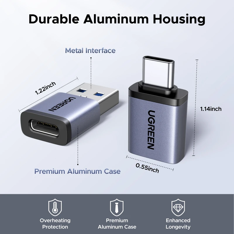 UGREEN USB 3.1 OTG محول USB ذكر إلى USB C أنثى محولات الكابلات 4 حزمة لماك بوك سامسونج S10 هواوي USB إلى Type-c OTG