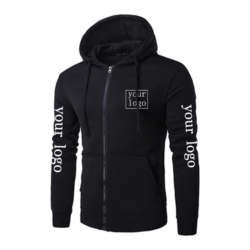 Your Own Design Brand Logo/Picture Custom Zip Up Hoodie Men Women Casual Personalized Sweatshirts Text Print DIY Zipper Jackets