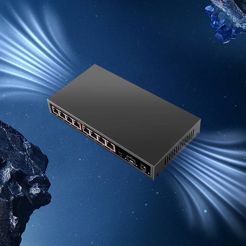 9포트 POE RJ45 이더넷 스위치 2.5GbE 10G SFP+ 네트워크 스위치(업링크 비관리형 플러그 앤 플레이 포함), IP 카메라/NVR용