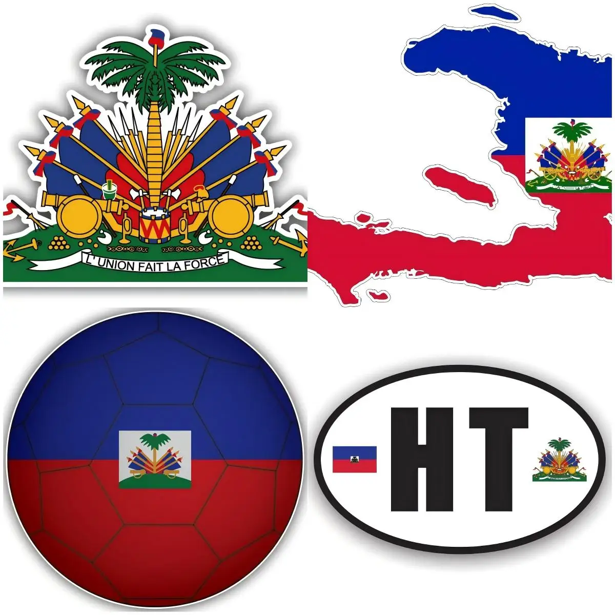 

Haiti Badge Sticker Self-adhesive Ethylene Haitian Flag Waterproof Truck Decal DIY Creative Fashion