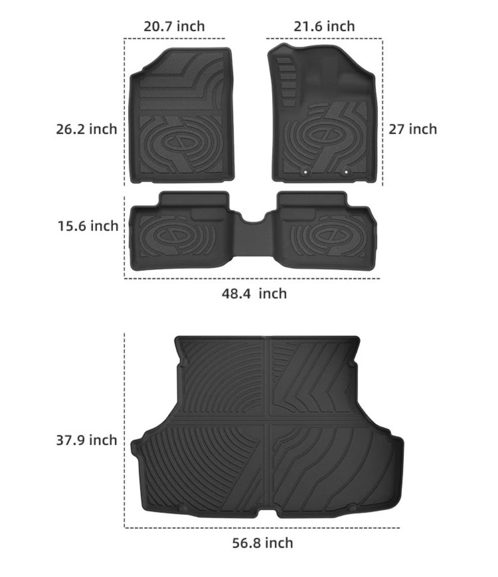 Für Perodua Bezza 2016-2025 TPE Fußmatten Kofferraummatte Allwetter Wasserdichte Fußpolster Komplettset Laderaumauskleidung RHD Malaysia – Detail 2